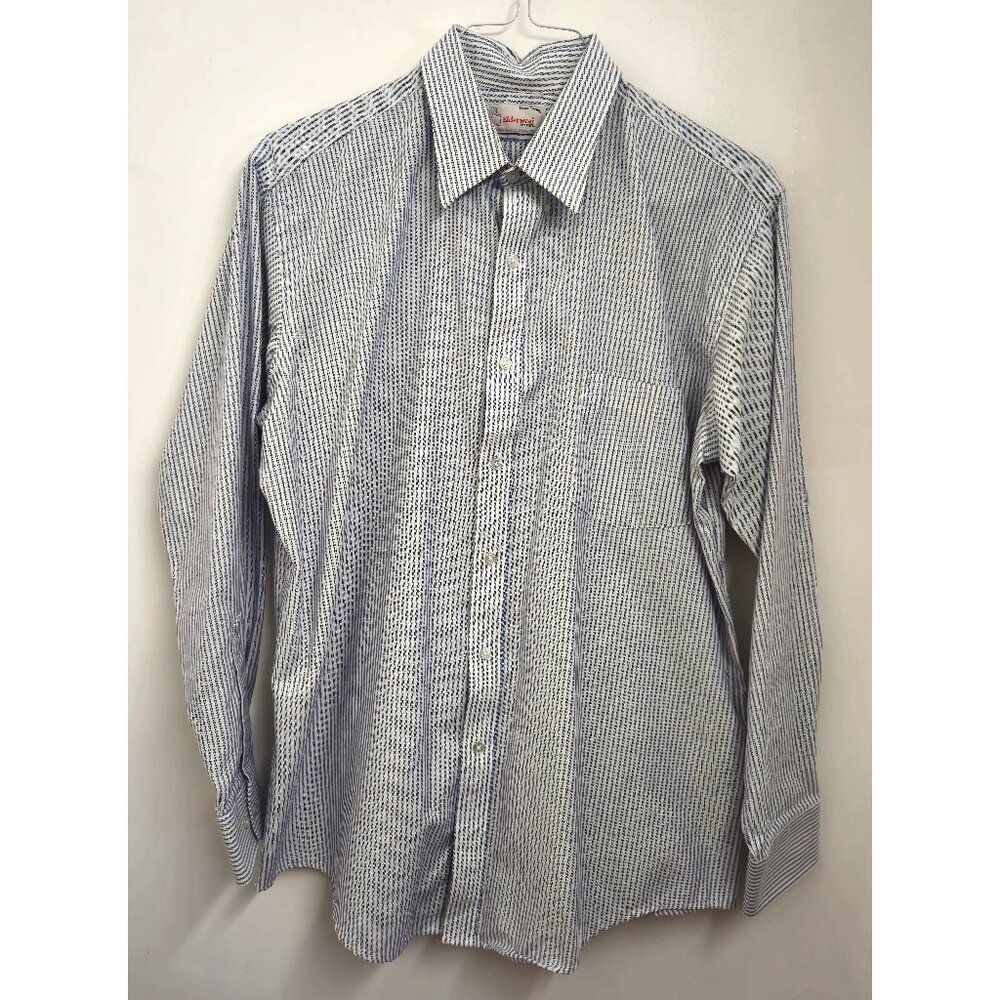 Mark Twain Button-Down Shirt, Size L, blue/white